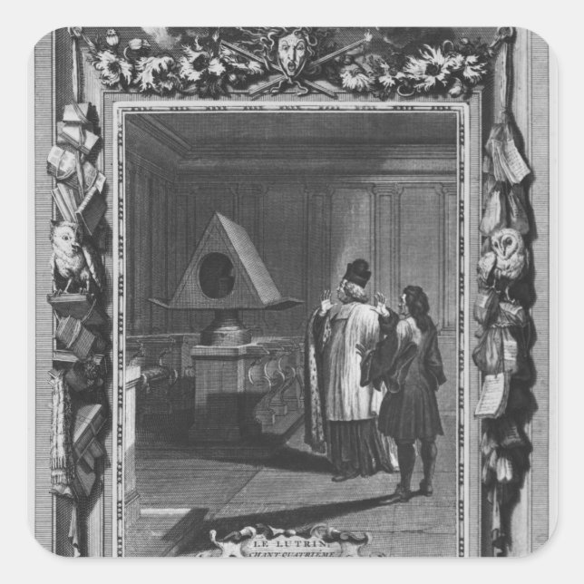 Illustration from 'Le Lutrin' by Nicolas Square Sticker (Front)