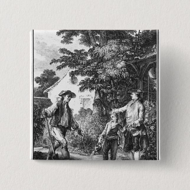 Illustration from 'L'Emile' 2 Inch Square Button (Front)