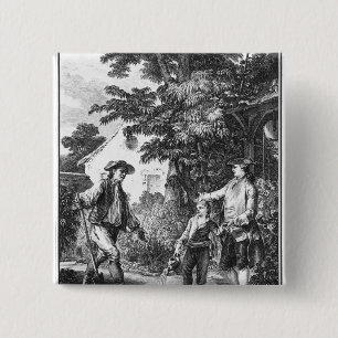 Illustration from 'L'Emile' 2 Inch Square Button