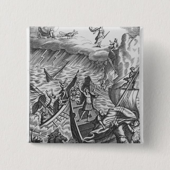 Illustration from 'The Aeneid' by Virgil 2 Inch Square Button (Front)