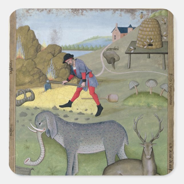 Illustration from the 'Book of Simple Square Sticker (Front)