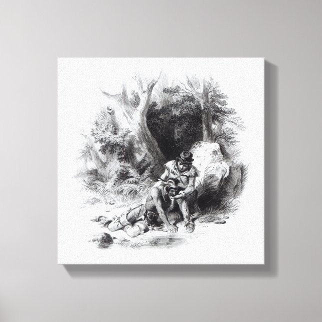 Illustration from 'The Last of the Mohicans' Canvas Print (Front)