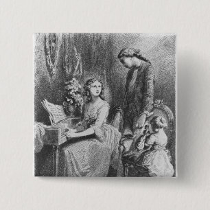 Illustration from 'The Sorrows of Werther' 2 Inch Square Button
