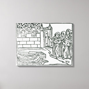 Illustration from 'The Voyage of St. Brendan' Canvas Print