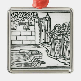 Illustration from 'The Voyage of St. Brendan' Metal Ornament