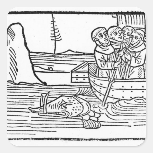 Illustration from 'The Voyage of St. Brendan' Square Sticker (Front)