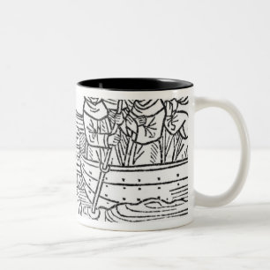 Illustration from 'The Voyage of St. Brendan' Two-Tone Coffee Mug