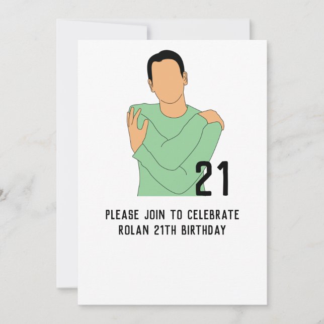 Illustration garçon 21e anniversaire Invitation (Devant)