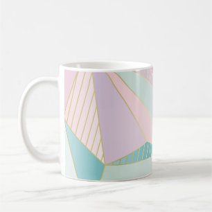 (illustration) gold line background, abstract arti coffee mug