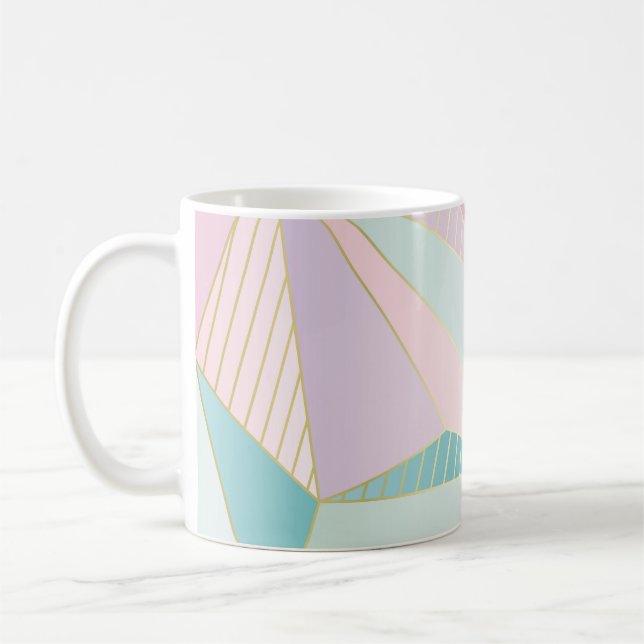 (illustration) gold line background, abstract arti coffee mug (Left)