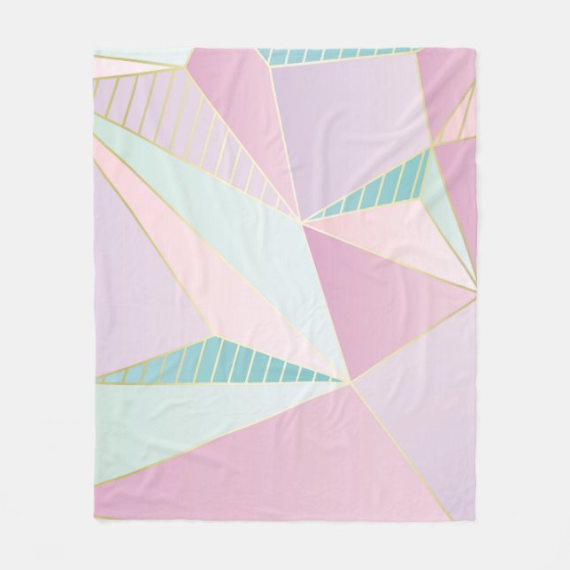 (illustration) gold line background, abstract arti fleece blanket (Front)