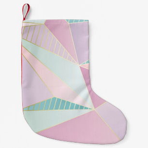 (illustration) gold line background, abstract arti small christmas stocking