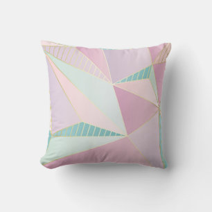 (illustration) gold line background, abstract arti throw pillow