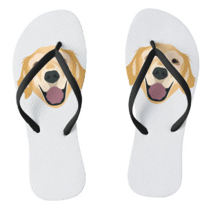 Illustration Golden Retriever Flip Flops