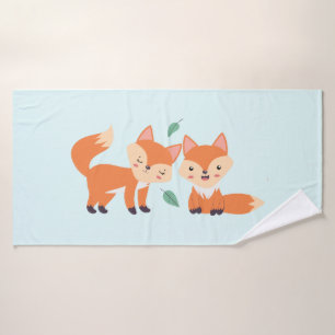 Illustration graphique des renards orange mignons