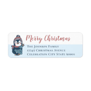 Illustration Joyeux script de Noël de Pingouin