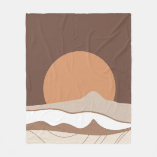 Illustration landscapes fleece blanket