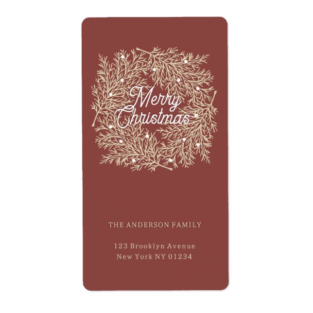 illustration leaves abeto red Christmas crown (Front)