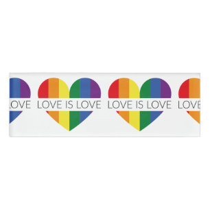 Illustration LGBT love is love Name Tag