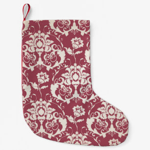 Illustration. Luxury texture. Baroque, Damask seam Small Christmas Stocking
