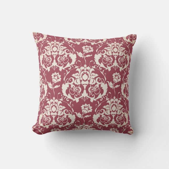 Illustration. Luxury texture. Baroque, Damask seam Throw Pillow (Front)