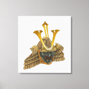 Illustration of 16th century samurai helmet canvas print