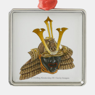 Illustration of 16th century samurai helmet metal ornament