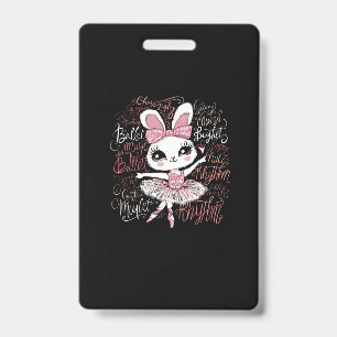 Illustration of a ballerina bunny's hairstyle wear badge