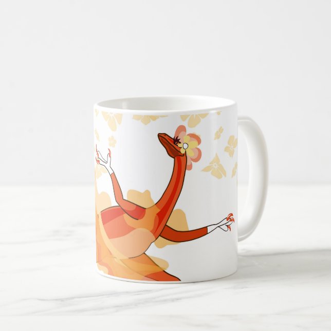 Illustration Of A Ballerina Dancing Raptor. 2 Coffee Mug (Front Right)