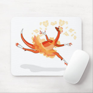 Illustration Of A Ballerina Dancing Raptor. 2 Mouse Pad