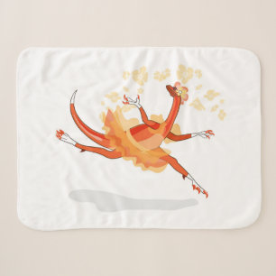 Illustration Of A Ballerina Dancing Raptor. 2 Sherpa Blanket