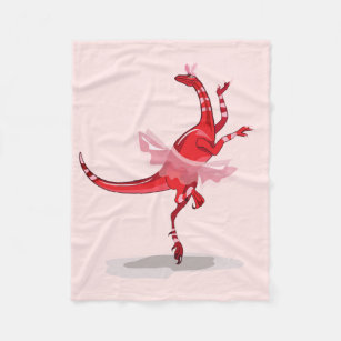 Illustration Of A Ballerina Dancing Raptor. Fleece Blanket