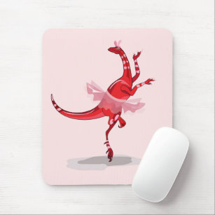 Illustration Of A Ballerina Dancing Raptor. Mouse Pad