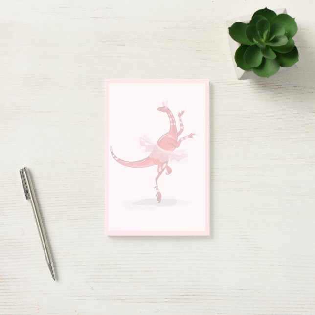 Illustration Of A Ballerina Dancing Raptor. Post-it Notes (Office)