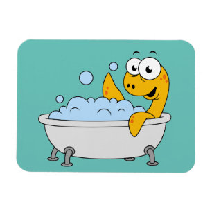 Illustration Of A Bathing Loch Ness Monster. Magnet