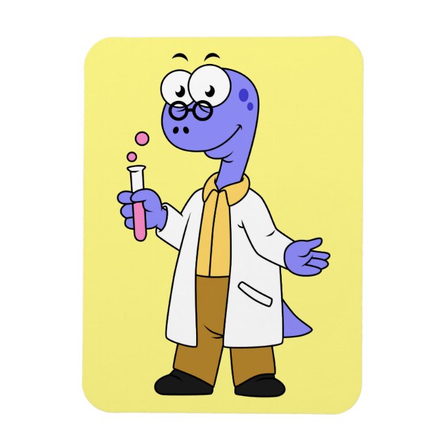 Illustration Of A Brontosaurus Chemist. Magnet (Vertical)
