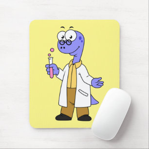 Illustration Of A Brontosaurus Chemist. Mouse Pad