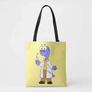 Illustration Of A Brontosaurus Chemist. Tote Bag