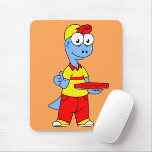 Illustration Of A Brontosaurus Delivery Person. Mouse Pad