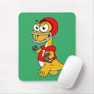 Illustration Of A Brontosaurus Playing Football. Mouse Pad