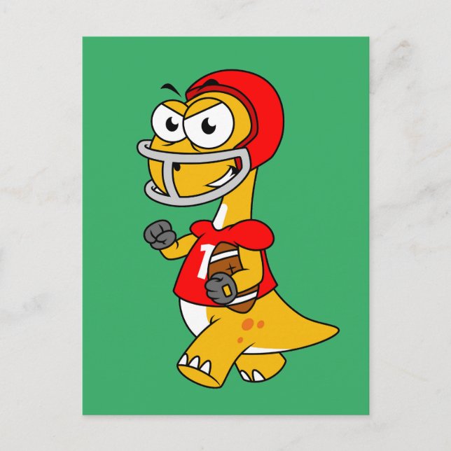 Illustration Of A Brontosaurus Playing Football. Postcard (Front)