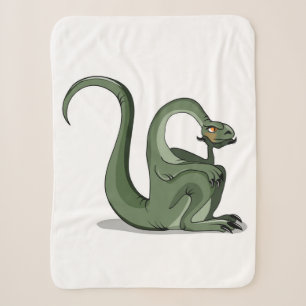 Illustration Of A Cartoon Brontosaurus Thinking. Sherpa Blanket