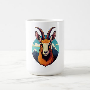Illustration of a chamois head coffee mug