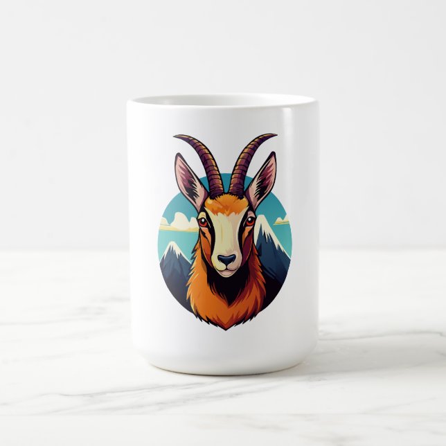 Illustration of a chamois head coffee mug (Center)