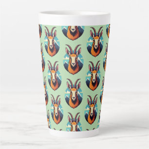 Illustration of a chamois head latte mug