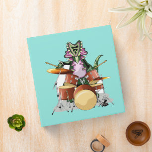 Illustration Of A Chasmosaurus Playing The Drums. Binder