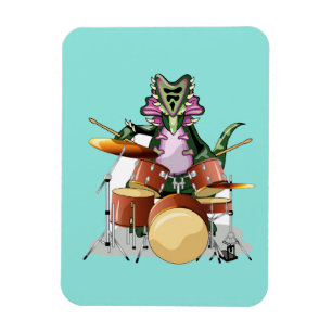 Illustration Of A Chasmosaurus Playing The Drums. Magnet