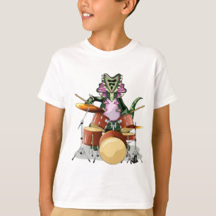 Illustration Of A Chasmosaurus Playing The Drums. T-Shirt
