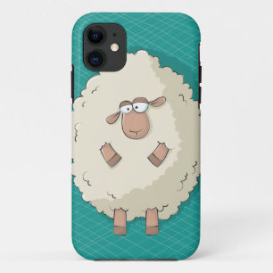 Illustration of a cute and funny giant sheep iPhone 11 case