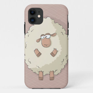 Illustration of a cute and funny giant sheep iPhone 11 case